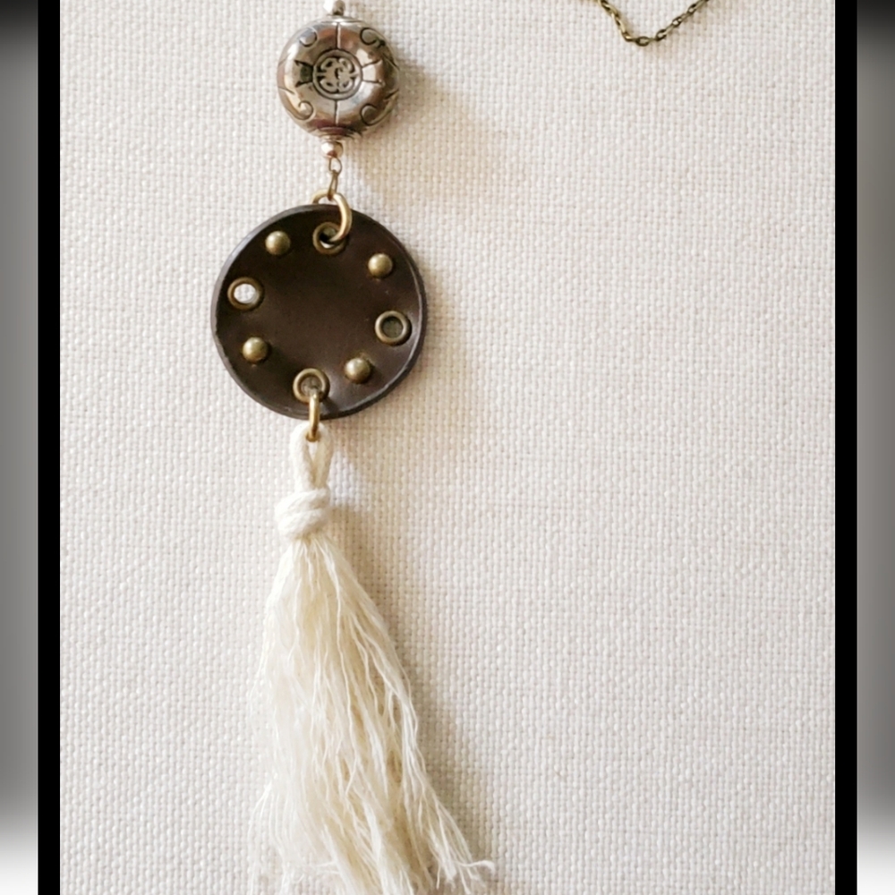 Cream Tassel Necklace